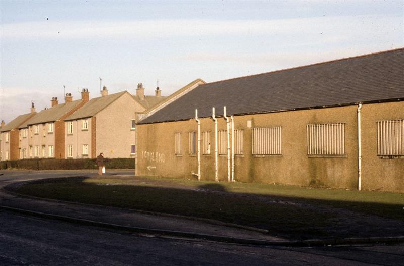 Side view of shops, Seaforth Rd, Langlees Falkirk Council