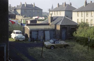 Garage and rear view of Mary St, Falkirk