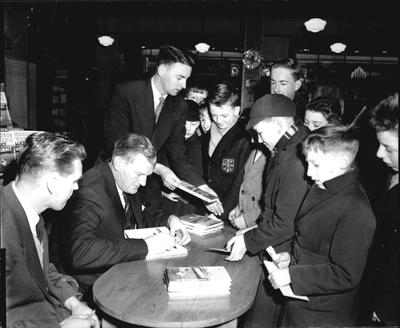 P32751; Book signing by George Young, footballer