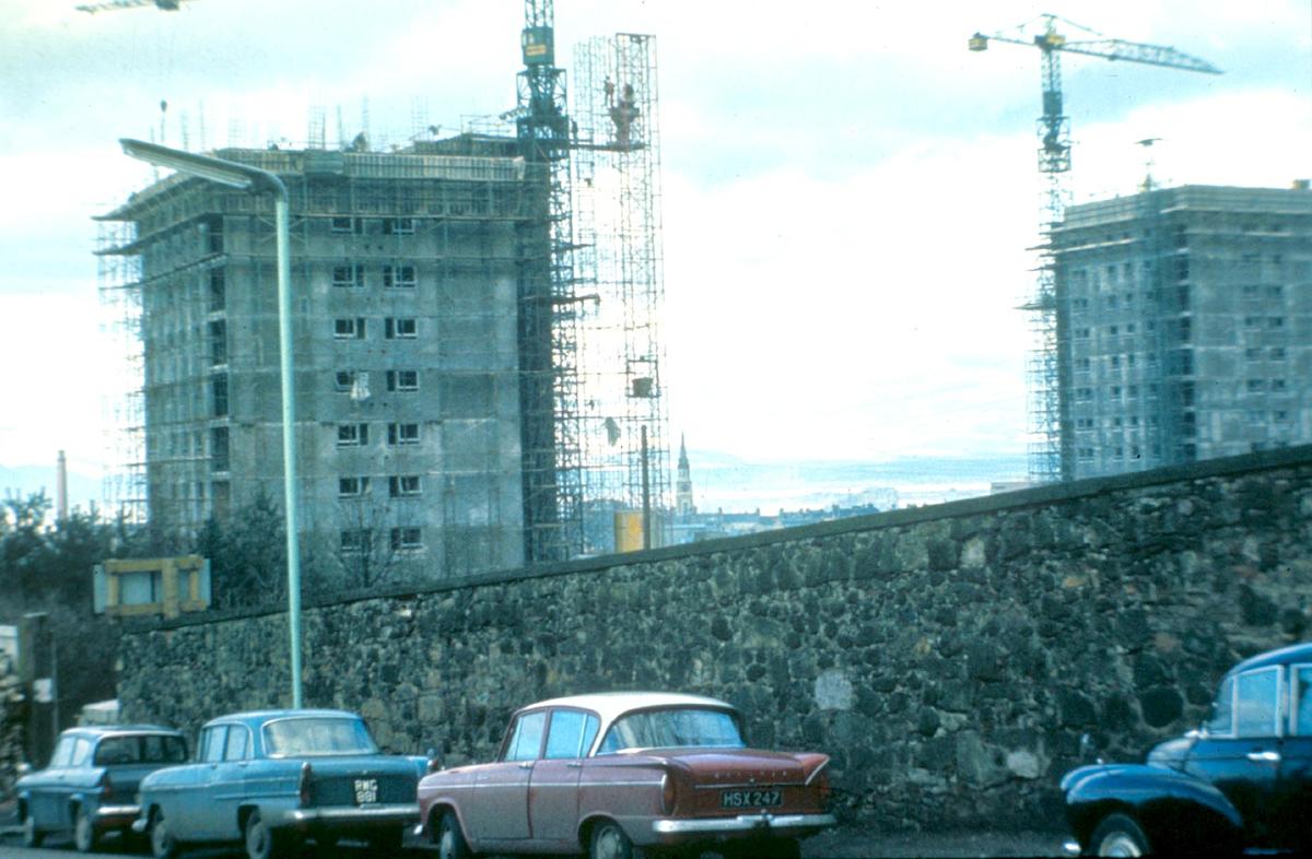 High rise flats under construction, Callendar Estate Falkirk Council