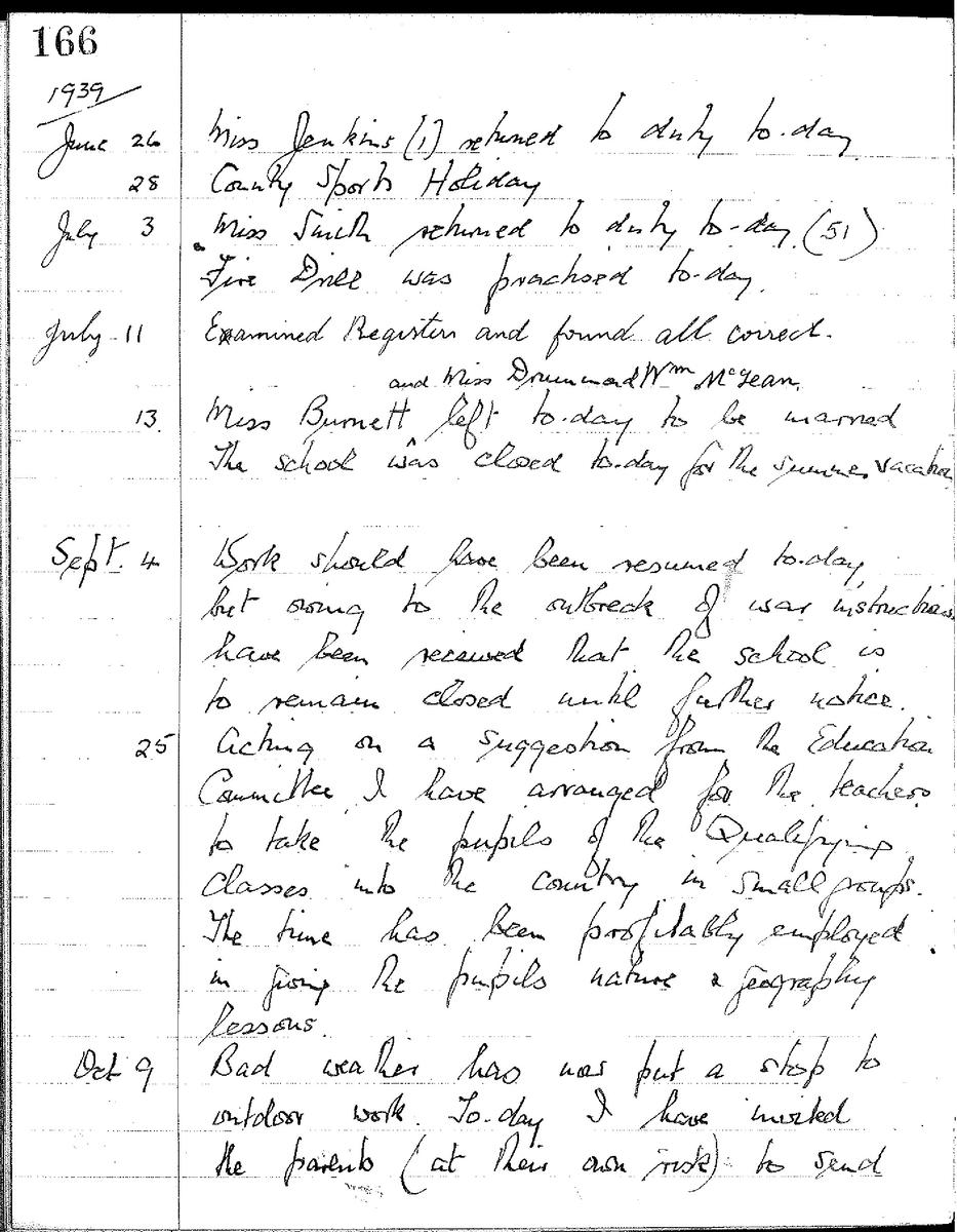 School Log Book Falkirk Council