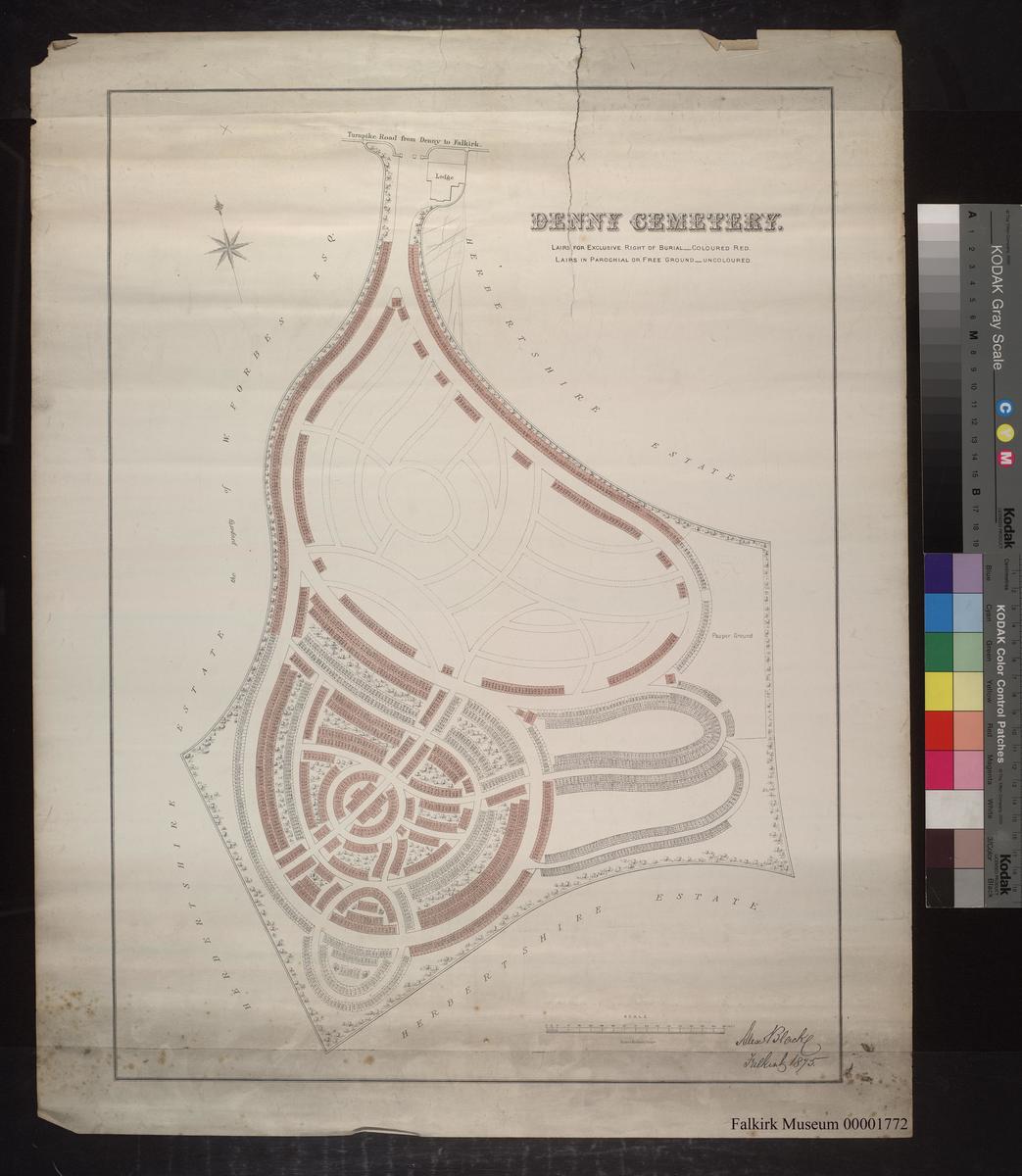 Plan of Denny Cemetery Falkirk Council