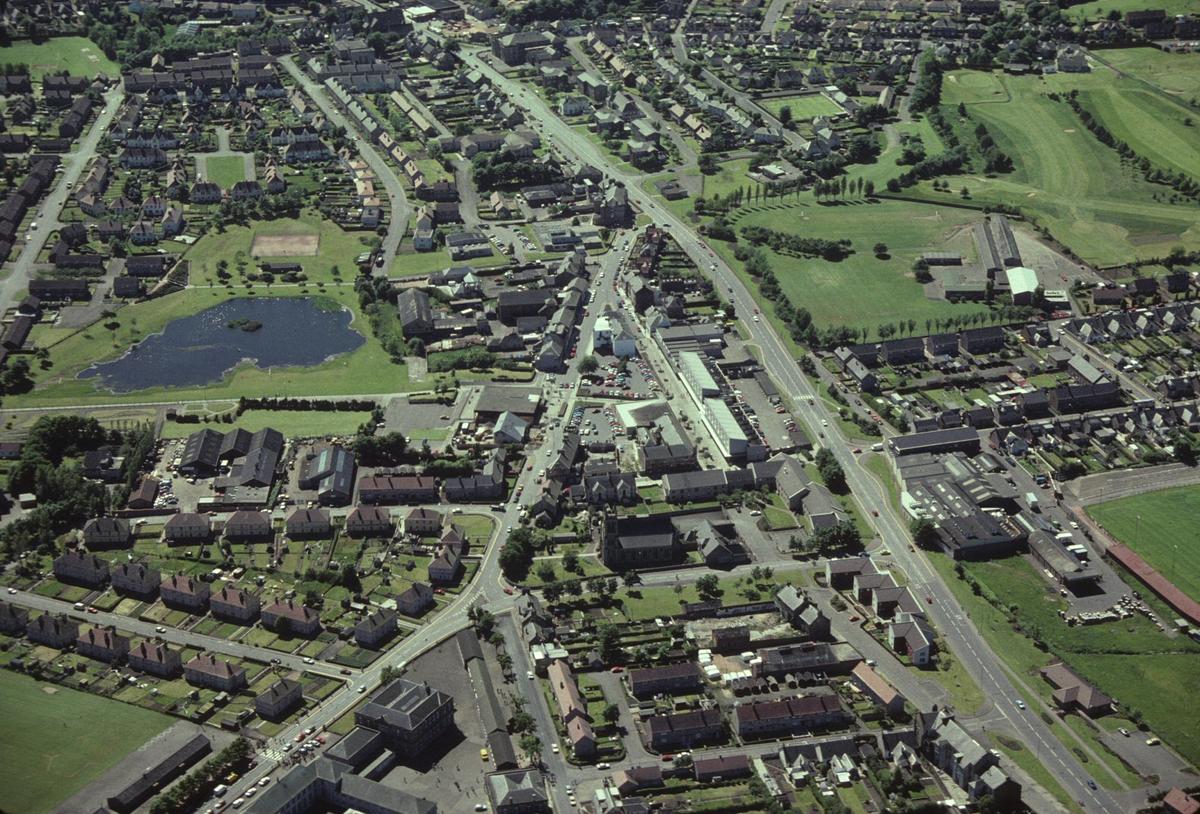 Aerial view of Stenhousemuir Town Centre Falkirk Council
